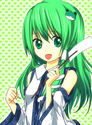  bad_id bad_pixiv_id detached_sleeves female gohei green_hair kochiya_sanae long_hair solo touhou yuru_(kashima) 