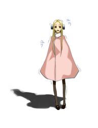  blonde_hair bolt_(hardware) cloak commentary_request female franken_fran long_hair madaraki_fran pantyhose red_eyes solo stitches yuuki_(yuuki333) 