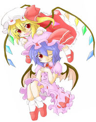  2girls bad_id bad_pixiv_id eku flandre_scarlet highres multiple_girls remilia_scarlet siblings sisters touhou 