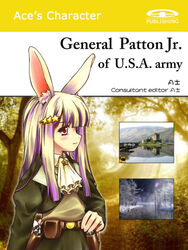  acea4 animal_ears cover cover_page female genderswap_(mtf) george_s_patton gun hair_ornament hairclip handgun holster military osprey_publishing parody photoshop_(medium) rabbit_ears revolver rule_63 solo united_states weapon world_war_ii 