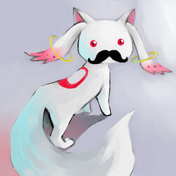  facial_hair handlebar_mustache kyuubee mahou_shoujo_madoka_magica moustache no_humans solo source_request 