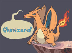  ambiguous_gender better_version_at_source charizard dialogue dragon english_text european_mythology fire generation_1_pokemon grey_background izaart mythological_creature mythological_scalie mythology nintendo pokemon pokemon_(species) robert_iza scalie simple_background solo text western_dragon 