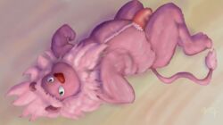  anthro cartoon_network clothing felid feline genitals hi_res lion lion_(steven_universe) lying male mammal on_back pantherine penis pink_body slightly_chubby solo steven_universe sunset tail tail_tuft toggle_(artist) tuft underwear 