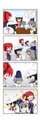  absurdres brain_freeze highres mononobe_no_futo murasa_minamitsu onozuka_komachi rakugaki-biyori touhou 