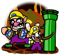  2024 alpha_channel anthro black_eyebrows black_eyelids black_eyes black_facial_hair black_mustache brown_hair buckteeth button_(fastener) bwario captainquack64 clothed clothed_anthro clothed_humanoid clothed_male clothing colored crossover digital_drawing_(artwork) digital_media_(artwork) duo eyebrows facial_hair fist footwear fully_clothed fully_clothed_anthro fully_clothed_humanoid fully_clothed_male fur furrowed_brow gauntlets_(weapon) green_clothing green_footwear green_shoes hair hat headgear headwear hi_res humanoid humanoid_pointy_ears lagomorph larger_humanoid larger_male light lighting male male_anthro male_humanoid mammal mario_bros mario_plus_rabbids_kingdom_battle mitten_hands moustache nintendo noseless open_mouth open_smile overalls pink_nose pink_tongue pointy_ears purple_clothing purple_overalls rabbid ranged_weapon raving_rabbids rayman_(series) red_eyes rock rocket_launcher shirt shoes size_difference smaller_anthro smaller_male smile smiling_at_viewer standing t-shirt tan_body tan_skin teeth tongue toothy_smile topwear ubisoft wario weapon white_body white_fur yellow_clothing yellow_hat yellow_headwear yellow_shirt yellow_t-shirt yellow_topwear 