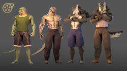  16:9 2018 3d_(artwork) canid canine canis clothed clothing digital_media_(artwork) group hi_res lizard lizard_(petruz) male mammal muscular muscular_male petruz petruz_(copyright) reptile scalie simple_background snake snake_(petruz) source_filmmaker_(artwork) widescreen wolf wolf_(petruz) 