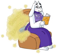  anthro blush bodily_fluids bone book boss_monster_(undertale) bovid caprine chair chairiel clothed clothing drawful-s dress duo eyewear facesitting fart fart_cloud fart_fetish female fur furniture gesture glasses hand_gesture horn humanoid long_ears mammal mature_female one_eye_closed reading sans_(undertale) sitting_on_another skeleton sweat thumbs_up toriel undertale undertale_(series) white_body white_fur wink 