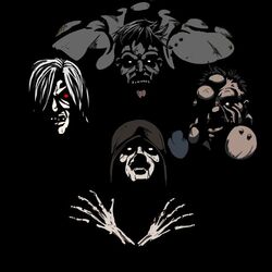  album_cover album_cover_redraw bohemian_rhapsody boomer_(left_4_dead) cover crossabre dark derivative_work hood hunter_(left_4_dead) left_4_dead no_humans parody queen_(band) tank_(left_4_dead) tongue witch_(left_4_dead) 