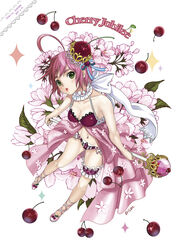  :o ahoge ankle_lace-up baskin-robbins blush bow breasts bridal_garter briska cherry cherry_blossoms choker cleavage collarbone commentary_request cross-laced_footwear crown dress eyelashes female floral_background floral_print flower food food-themed_clothes food-themed_crown frilled_choker frills from_above fruit full_body green_eyes hair_ornament heart_crown leaf lingerie lipstick looking_at_viewer makeup medium_breasts navel negligee no_socks original panties personification photoshop_(medium) pink_flower pink_footwear pink_hair pursed_lips red_crown scepter shoes short_hair signature solo staff underwear underwear_only white_background 