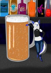  absurd_res alcohol anthro beer_mug beverage canid canine femboy fox hi_res jewelry male mammal necklace solo zerosonicdrive 