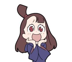  akko_kagari female little_witch_academia red_eyes simple_background solo tagme 