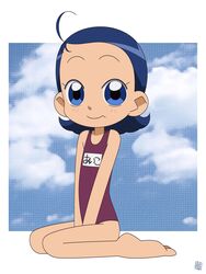  blue_hair hatomugisan lolicon ojamajo_doremi senoo_aiko swimsuit 