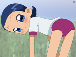  blue_hair buruma gym_uniform hatomugisan lolicon ojamajo_doremi senoo_aiko 