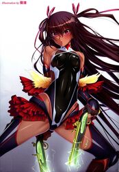  aoi_nagisa_(metalder) arm_behind_back armor bangs bare_shoulders black_gloves black_legwear black_leotard blush bow breasts covered_navel curvy dark_skin dual_wielding elbow_gloves erect_nipples female female finger_on_trigger fingerless_gloves firearm firelock fishnets flat_chest flintlock floating_hair frills fur_trim gloves glowing grey_hair groin gun hair_between_eyes hair_ribbon halterneck handgun highleg highleg_leotard hips holding holding_gun holding_weapon legs_apart leotard lilith-soft long_hair mizuki_yukikaze open_mouth parted_lips pink_eyes pink_ribbon pistol red_eyes ribbon scan shiny shiny_clothes shiny_skin skin_tight small_breasts solo spread_legs taimanin_(series) taimanin_yukikaze tan tanline thighhighs thighs turtleneck twintails two_side_up very_long_hair weapon 