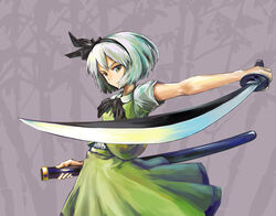  commentary_request female katana konpaku_youmu kurio sheath solo sword touhou weapon 