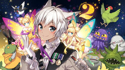  animal animal_ears bad_id bad_pixiv_id bare_shoulders bird blonde_hair blush chicken closed_mouth cone_hair_bun countdown dark_skin dress elbow_gloves enkidu_(ff14) eos_(ff14) fairy fairy_wings final_fantasy final_fantasy_xiv gloves goobbue_(final_fantasy) gradient_legwear green_legwear grey_eyes grey_jacket hair_between_eyes hair_bun hand_up heart jacket long_hair long_sleeves looking_at_viewer malboro medal miqo&#039;te monster multicolored_clothes multicolored_legwear nardack octopus photoshop_(medium) purple_gloves purple_legwear scarf scholar_(final_fantasy) selene_(ff14) shirt smile spriggan_(final_fantasy) star_(symbol) strapless strapless_dress thighhighs tonberry ultros very_long_hair warrior_of_light_(ff14) white_gloves white_hair white_scarf white_shirt wings yellow_dress yellow_gloves yellow_legwear 