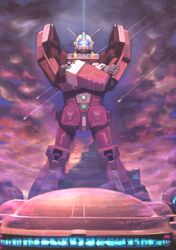  absurdres assault_visor blue_visor commentary_request crossed_arms densetsu_kyojin_ideon glowing gunbuster_pose highres ideon looking_at_viewer mecha mecha_focus no_humans robot science_fiction solo solo-ship standing straight-on vigwer 