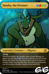  alligator alligatorid bbsartboutique card card_template crocodilian english_text forest hasbro hi_res magic:_the_gathering plant reptile scalie text trading_card trading_card_template tree wizards_of_the_coast 