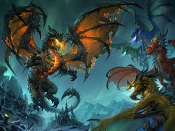  alexstrasza deathwing dragon dragons fire highres horns kalecgos nozdormu snow tree warcraft wings world_of_warcraft ysera 