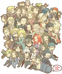  6+boys 6+girls annotation_request aoba_kuronuma baccano! black_hair brother_and_sister chane_laforet character_request charlotte_liverpool charon_walken claudia_walken commentary_request crossover cup curly_hair dress drum_(container) durarara!! ei_li_lei ei_yi_li etsusa_oohashi eve_genoard eyebrows ferret_von_balstein glass graham_specter gun heiwajima_shizuo hilda_dietrich ishibashi_aiji jacuzzi_splot lia_lianshan lolicon luck_gandor maiza_avaro mashiro_(sekai_no_chuushin_hariyama-san) michael_dietrich multiple_boys multiple_girls orihara_izaya orihara_kururi orihara_mairu phone red_hair relic_von_balstein riza_laforet scissors sekai_no_chuushin_hariyama-san sherlock_liverpool short_hair shovel siblings tick_jefferson tock_jefferson tsukumoya_hajime vamp! weapon yagiri_namie yagiri_seiji yellow_bridgestone 