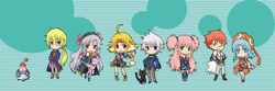  3boys 4girls anna_laemmle aruhina atelier_(series) commentary_request flay_gunnar hat mana_khemia mana_khemia_(series) multiple_boys multiple_girls muppy_oktavia_vonderchek_viii nicole_mimi_tithel pamela_ibiss pantyhose philomel_hartung red_hat roxis_rosenkranz sulpher_(mana_khemia) thighhighs twintails two_side_up vayne_aurelius 