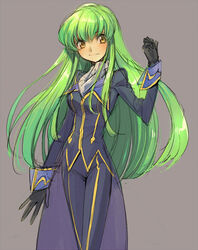  aoki_(fumomo) bad_id bad_pixiv_id c.c. code_geass cosplay female gloves green_hair long_hair solo yellow_eyes zero_(code_geass) zero_(code_geass)_(cosplay) 