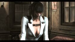  2girls animated animated black_hair blonde_hair bouncing_breasts breasts brown_hair capcom cleavage devil_may_cry devil_may_cry_4 lady lady_(devil_may_cry) large_breasts long_hair multiple_girls open_clothes short_hair sunglasses trish trish_(devil_may_cry) 