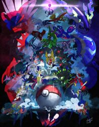  absurdres arm_up claws dark_background dialga energy_ball eternatus eternatus_(normal) fangs fog furry giratina giratina_(origin) glowing glowing_eyes groudon highres ho-oh horns koraidon kyogre kyurem lugia lunala mewtwo miraidon narumi_hyou necrozma necrozma_(ultra) palkia poke_ball poke_ball_(basic) pokemon pokemon_(creature) rayquaza red_eyes reshiram solgaleo trait_connection wings xerneas yveltal zacian zacian_(crowned) zamazenta zamazenta_(crowned) zekrom zygarde zygarde_(50) 