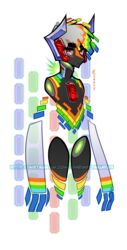  alpha_channel amiga_family armor black_body black_skin blonde_hair blue_hair colorful_theme commodore_international crystal_hammer green_hair grey_hair hair hi_res male multicolored_hair orange_hair rainbow_hair red_eyes shrimposaurus snout solo sparklefur watermark 