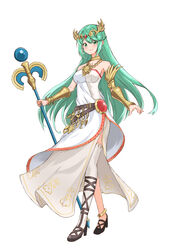  absurdres ancient_greek_clothes aotsuba armlet bare_shoulders belt breasts chiton cosplay dress female forehead_jewel full_body gold greco-roman_clothes high_heels highres jewelry kid_icarus large_breasts laurel_crown long_legs multiple_belts neck_ring necklace palutena palutena_(cosplay) pendant pneuma_(xenoblade) sandals side_slit single_thighhigh solo strapless strapless_dress thighhighs thighs tiara vambraces white_dress white_thighhighs xenoblade_chronicles_(series) xenoblade_chronicles_2 