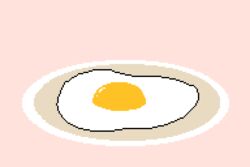  animated animated blue_fire cooking egg egg_(food) fire food fried_egg from_above frying_pan kawawagi lid no_humans original pixel_art translation_request 