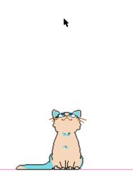  animal_focus animated animated cursor feline jumping kawawagi limited_palette looking_up looping_animation no_humans original pixel_art simple_background solo tail tail_wagging watching white_background 