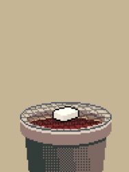  animated animated brown_background cooking food food_focus grill kawawagi no_humans original pixel_art simple_background steam tofu 