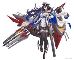  bad_id bad_twitter_id bare_shoulders black_footwear black_hair black_pantyhose boat breasts buttons closed_mouth coat commentary_request dress elbow_gloves female full_body gloves hat holding holding_weapon ibuki_(steelblue_mirage) jacket jacket_on_shoulders large_breasts loafers looking_at_viewer machinery mole mole_on_body necktie official_art pantyhose peaked_cap pelvic_curtain polearm red_eyes shoes simple_background solo steelblue_mirage turret warship_girls_r watercraft weapon white_background white_coat white_dress white_gloves yoshiku_(oden-usagi) 