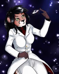  anthro clothed clothing felid female fur hair hi_res kris_(excitedcargoyle) lion mammal mishabahl pantherine smile solo space spacescape 