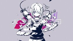  nou purple purple_eyes short_hair skirt tagme_(character) vocaloid white_hair 