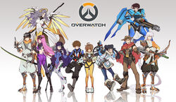  4boys 6+girls antenna_hair ass bodysuit bow_(weapon) breasts brown_hair camera cardcaptor_sakura cassidy_(overwatch) cassidy_(overwatch)_(cosplay) chest_harness commentary_request cosplay cowboy cowboy_western curly_hair d.va_(overwatch) d.va_(overwatch)_(cosplay) daidouji_sonomi daidouji_tomoyo duximeng father_and_daughter father_and_son full_body genji_(overwatch) genji_(overwatch)_(cosplay) glasses goggles green_eyes gun hanzo_(overwatch) hanzo_(overwatch)_(cosplay) harness hat headband highres japanese_clothes kero_(cardcaptor_sakura) kinomoto_fujitaka kinomoto_nadeshiko kinomoto_sakura kinomoto_touya li_meiling li_syaoran long_hair looking_at_viewer medium_breasts mei_(overwatch) mei_(overwatch)_(cosplay) mercy_(overwatch) mercy_(overwatch)_(cosplay) mother_and_daughter multiple_boys multiple_girls name_connection open_mouth orange_goggles overwatch overwatch_(logo) overwatch_1 pantyhose pharah_(overwatch) photoshop_(medium) ponytail purple_hair revolver rifle rocket_launcher ruby_moon short_hair smile sniper_rifle soldier:_76_(overwatch) soldier:_76_(overwatch)_(cosplay) staff sword tracer_(overwatch) tracer_(overwatch)_(cosplay) weapon weapon_behind_back widowmaker_(overwatch) widowmaker_(overwatch)_(cosplay) wings yue_(cardcaptor_sakura) 