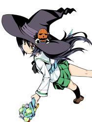  black_hair black_socks blouse brown_eyes brown_footwear commentary_request cosplay doctor_magus doctor_magus_(cosplay) female girls_und_panzer green_skirt hat_ornament holding holding_staff loafers long_hair long_sleeves miniskirt namonashi neckerchief ooarai_school_uniform pleated_skirt reizei_mako school_uniform sekaiju_no_meikyuu sekaiju_no_meikyuu_2 serafuku shirt shoes skirt socks solo staff standing white_shirt 