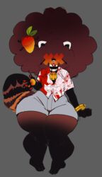  accessory afro ailurid bottomwear bracelet clothing collar dedoggyskullz eyewear floral_shirt gambaina_(character) glasses hair_accessory hi_res jewelry male mammal pawpads red_panda shorts solo tagme tail thick_thighs tinted_glasses wide_hips 