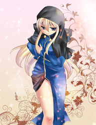  blonde_hair blue_eyes commentary_request female genderswap_(mtf) goeniko goenitz habit hood long_hair m.u.g.e.n nagare nun photoshop_(medium) rule_63 solo sparkle the_king_of_fighters wind_(mugen) 