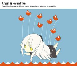  angel_beats! bad_id bad_pixiv_id bird chibi english_text engrish_text fail_whale female long_hair nanashin_naomi parody ranguage school_uniform solo tachibana_kanade twitter white_hair yellow_eyes 