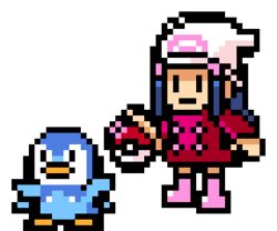  animated animated dawn_(pokemon) female full_body jonathan_kim lowres piplup pixel_art poke_ball pokemon pokemon_(creature) transparent_background 