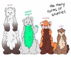  2024 ailurid anthro biped brown_body brown_fur domestic_ferret dragon fluffy fur green_body green_fur grey_body grey_fur group hi_res looking_at_viewer male mammal mustelid musteline mythological_creature mythological_scalie mythology orange_body orange_fur otter red_panda scalie snuffles true_musteline weasel white_body white_fur 