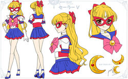  aino_minako alternate_eye_color artist_name bare_legs bishoujo_senshi_sailor_moon bishoujo_senshi_sailor_moon blonde_hair blue_footwear blue_sailor_collar blue_skirt bow brooch brown_eyes character_name choker codename_wa_sailor_v commentary_request crescent crescent_compact_(sailor_moon) crescent_facial_mark elbow_gloves facial_mark female full_body gloves hairbow half_updo jewelry long_hair looking_at_viewer magical_girl mask multiple_views pink_bow pleated_skirt profile red_bow reference_sheet sailor_collar sailor_senshi_uniform sailor_v shirataki_kaiseki shoes skirt smile standing strappy_heels turnaround two_side_up white_background white_choker white_gloves 