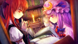  2girls demon koakuma misaki_(kyal_001) patchouli_knowledge touhou 