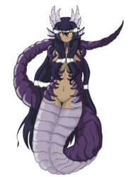  black_hair dragon_girl dragon_horns horns monster_girl smile wyrm_(mamono_girl_lover) 