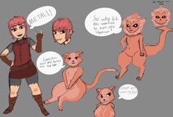  anthro domestic_cat eeveelution english_text fangs felid feline felis female feral generation_1_pokemon hi_res human mammal nimona nimona_(nimona) nintendo pokemon pokemon_(species) shape_shifter shojoarts solo teeth text vaporeon 