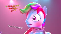  16:9 3d_(artwork) 4k absurd_res anthro blue_body close-up collar digital_media_(artwork) english_text equid equine eyebrows friendship_is_magic ftm_crossgender hair hasbro hi_res male mammal multicolored_hair my_little_pony purple_eyes rainbow_dash_(mlp) rainbow_hair raised_eyebrows rule_63 solo spiked_collar spikes text thought unie widescreen 