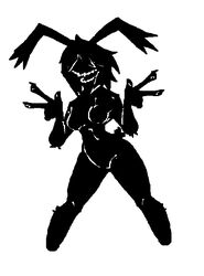  anthro black_and_white black_body breasts eyeless featureless_breasts featureless_feet feet female gesture ghost hair hand_gesture lagomorph leporid mammal monochrome open_mouth rabbit scary shadow_creature short_hair simple_background sleep_paralysis_demon solo spirit thick_thighs unprocessedbun v_sign white_background wide_hips 