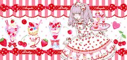  ad angelic_pretty animal animated animated blush border bow cherry cherry_print colored_skin copyright_name dress fashion female food food_print frilled_dress frills fruit glass grey_eyes hairbow holding holding_food holding_tray ice_cream ice_cream_cone kira_imai light_purple_hair lolita_fashion looping_animation milkshake official_art one_eye_closed parfait print_dress red_lips ribbon_trim ringlets short_twintails smile solo source_request spoon strawberry striped striped_background striped_border tray twintails white_dress white_skin winking_(animated) 